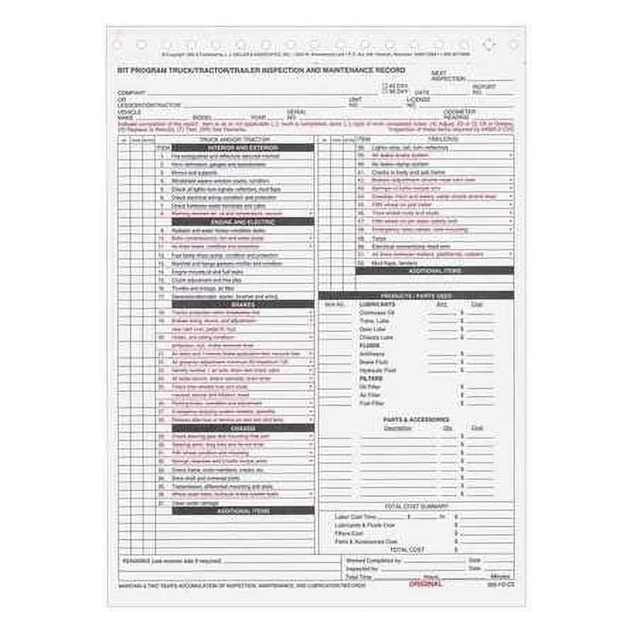 House Inspection Checklist J.J. Keller BIT Program Inspection Forms ...
