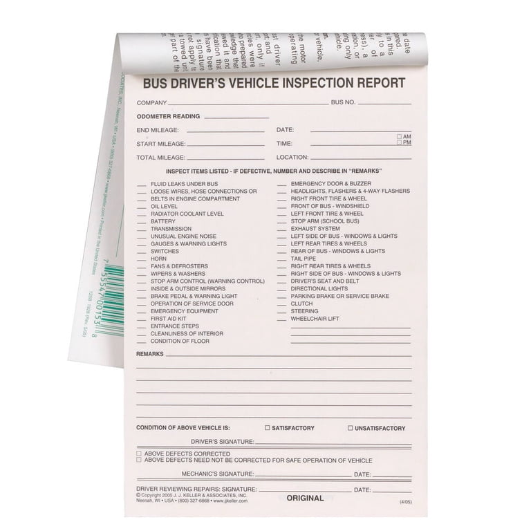 Driver Inspection Free Printable Driver Vehicle Inspection Report Form ...