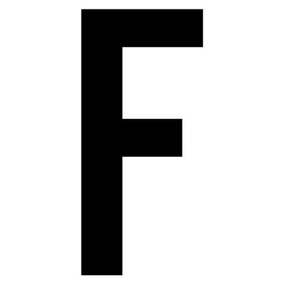 J.J. Keller 61616 Letter F White Vinyl Adhesive Label - 12 in.