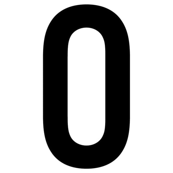 J.J. Keller 61625 Letter O White Vinyl Adhesive Label - 12 in.