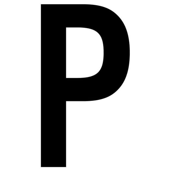 J.J. Keller 61626 Letter P White Vinyl Adhesive Label - 12 in.