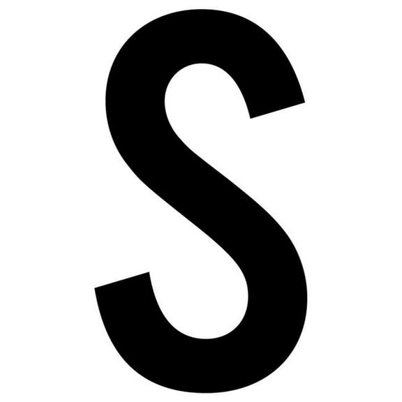 J.J. Keller 61629 Letter S White Vinyl Adhesive Label - 12 in.