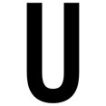 thumbnail image 1 of J.J. Keller 61631 Letter U White Vinyl Adhesive Label - 12 in., 1 of 1