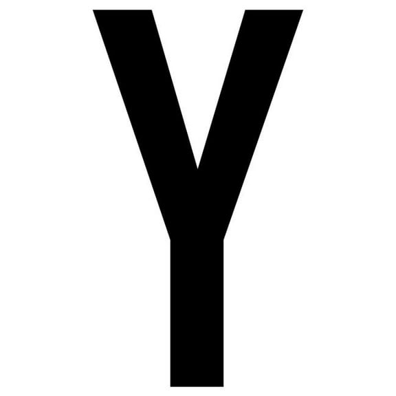 J.J. Keller 61635 Letter Y White Vinyl Adhesive Label - 12 in.
