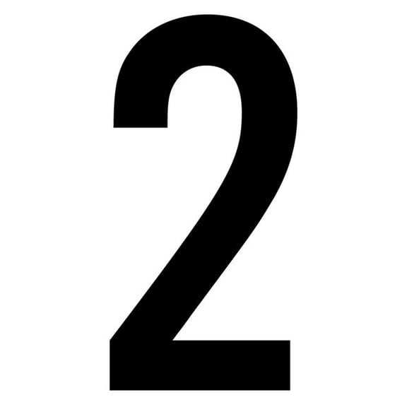 J.J. Keller 61603 Number 2 White Vinyl Adhesive Label - 12 in.