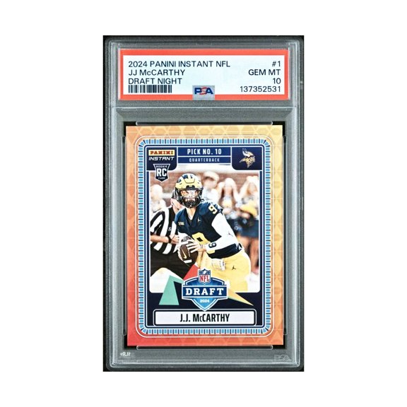 J.J. McCarthy 2023 Panini Instant Draft Night #NFLDN-1 PSA 10 Gem Mint