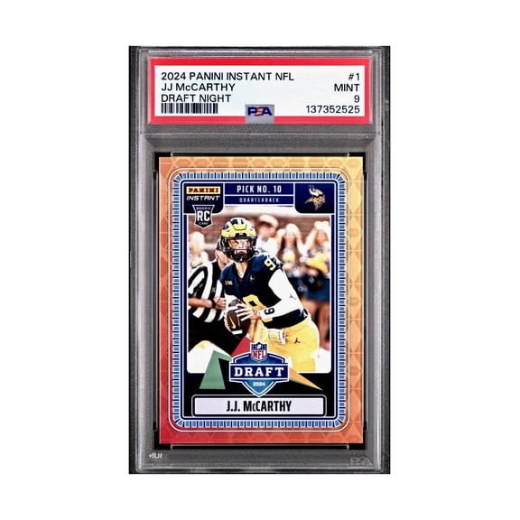 J.J. McCarthy 2023 Panini Instant Draft Night #NFLDN-1 PSA 9 Mint