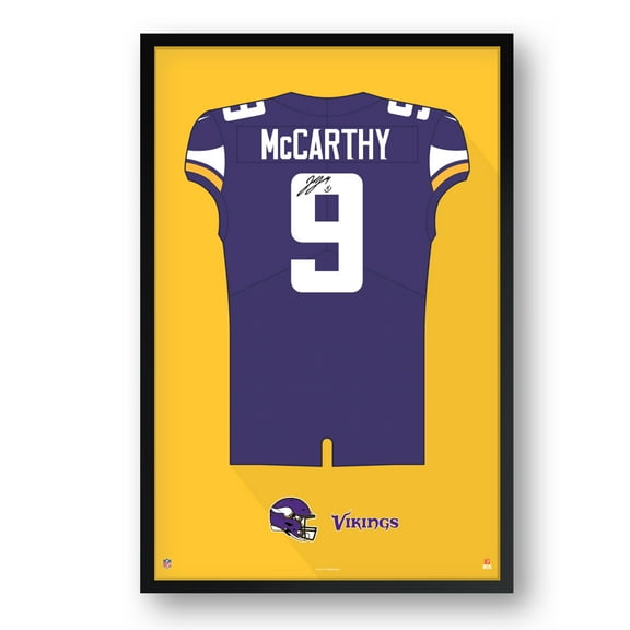 J.J. McCarthy Minnesota Vikings Framed 14" x 20" Jersey Art Print