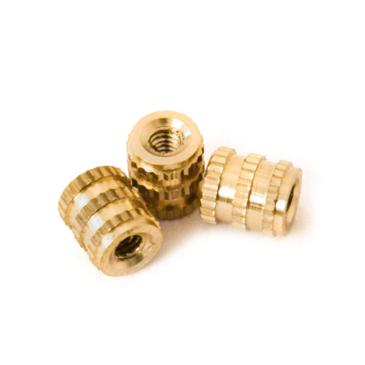 J&J Products ] Brass Insert, 5 mm (Length), Female Thread, Press Fit or Injection Mold Type, 100 pcs