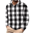 thumbnail image 1 of JIA JIA SHUANG Men's Flannel Hoodie Casual Plaid Fitted Pullover Fall Winter Long Sleeve Warm Soft Casual Outdoor Sweatshirt, 1 of 5
