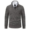 thumbnail image 1 of JIA JIA SHUANG Men's Half Zip Mock Neck Pullover Casual Solid Color Long Sleeve Sweater Fall Winter Fitted Thermat Office Formal Top, 1 of 4