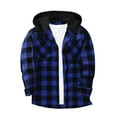 thumbnail image 1 of JIA JIA SHUANG Men's Hoodie Shirts Casual Button down Plaid Jackets for Men Long Sleeve Stylish Outwear with Pocket, 1 of 6