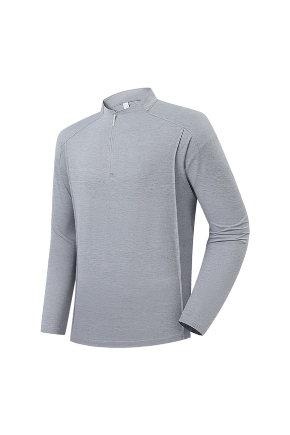 J J SHUANG Men's Quarter Zip Pullover Lightweight Athletic Performance Pullover Mock Neck Workout Running Sweatshirt