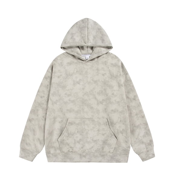 J J SHUANG Mens Hoodies Pullover Solid Color Crewneck Sweatshirts Long Sleeve Tie Dyed Shirts Fall Winter Casual Tops