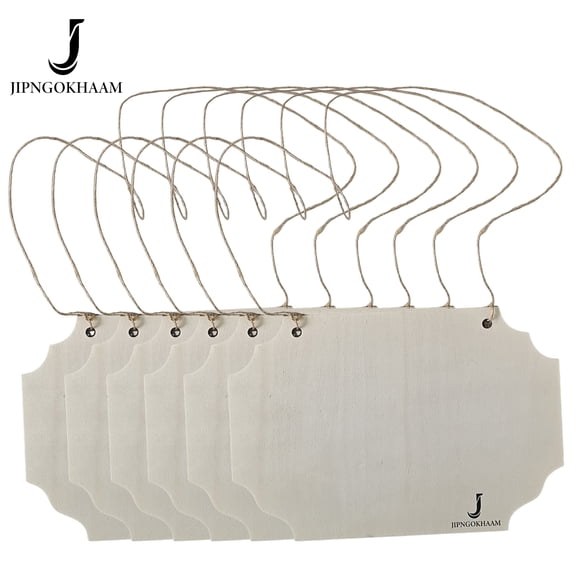 J JIPNGOKHAAM Signboards of wood or plastics Blank Wood Signboards with String, Decorative Craft Plaques