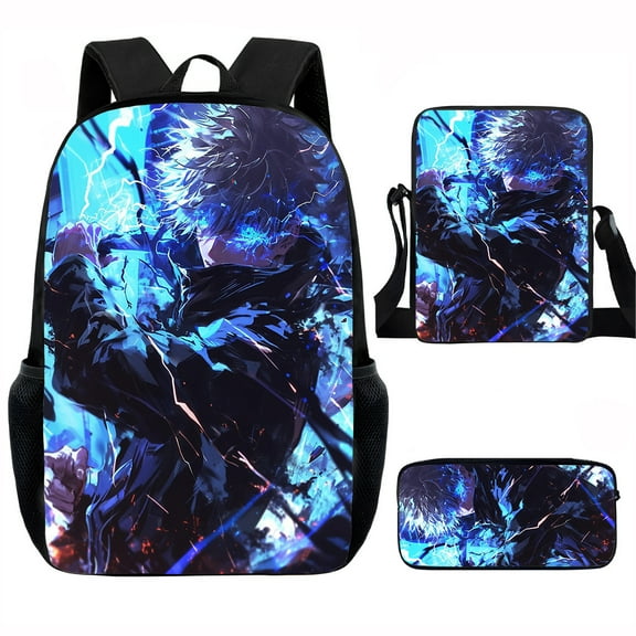 J-Jujutsu Kaisen 3pcs Set Backpack Bags Shoulder Bag Pencil Case  Book Bag