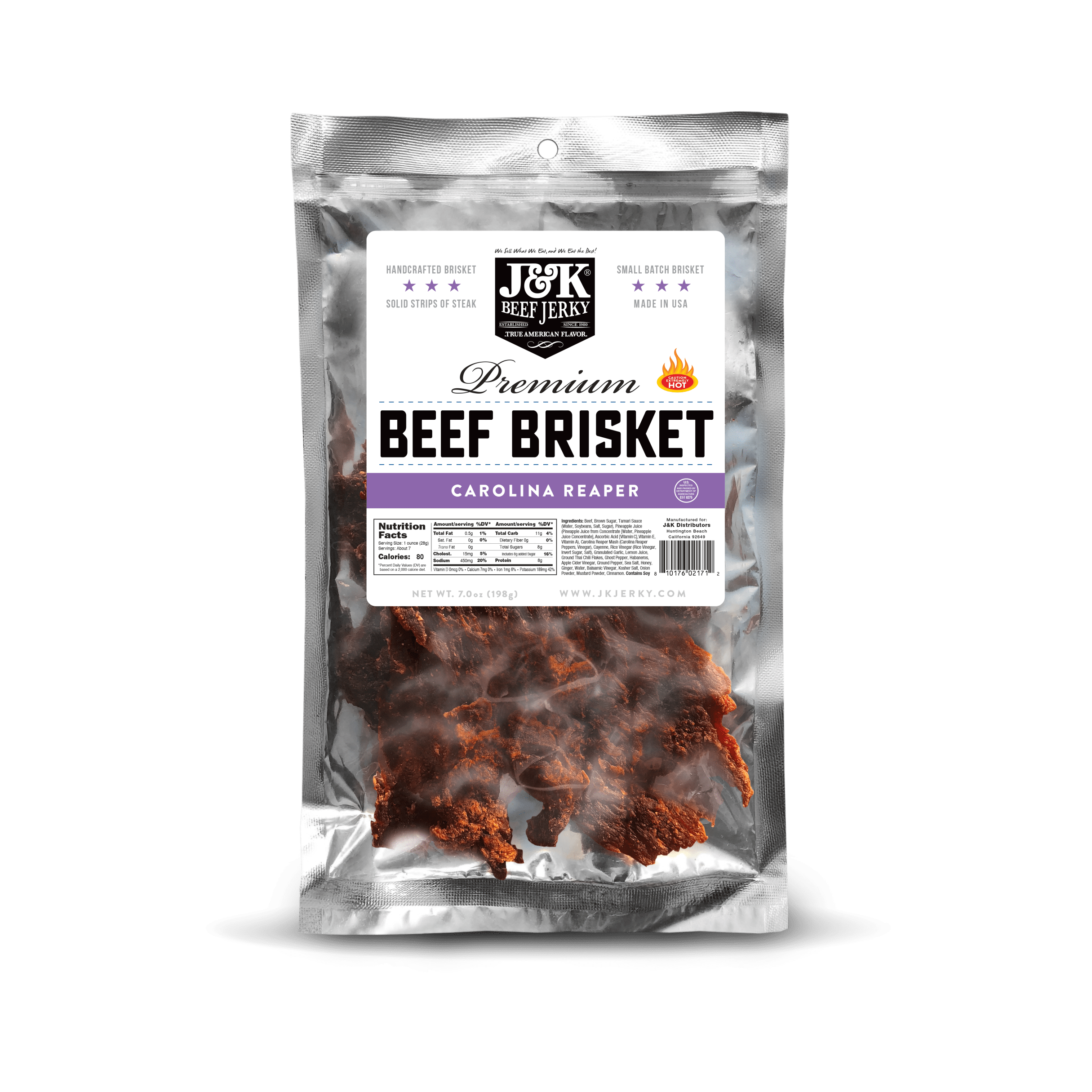 J&K Beef Brisket Carolina Reaper Flavor, 7 oz