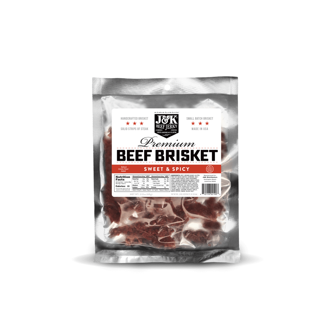 J&K Beef Brisket Sweet & Spicy Flavor, 2.12 oz