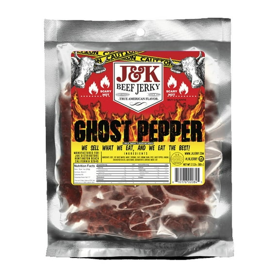 J&K Beef Jerky - Ghost Pepper Flavor, 2.12 oz