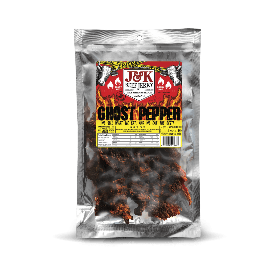 J&K Beef Jerky Ghost Pepper Flavor, 7 oz