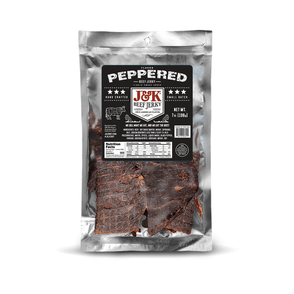 J&K Beef Jerky - Peppered Flavor, 7 oz