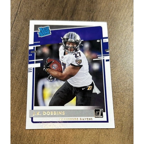 J.K. Dobbins 2020 Donruss rated rookie 311 trading card