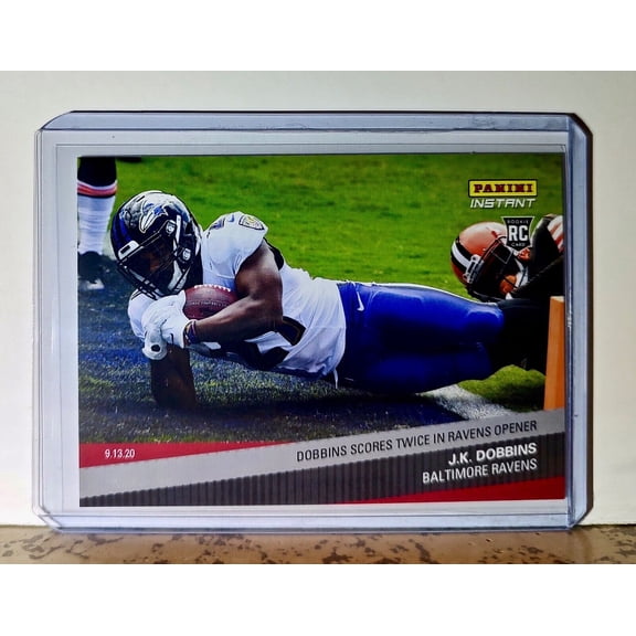 J.K. Dobbins 2020 Panini NFL #20 Rookie Football Card Baltimore Ravens 1 of 308