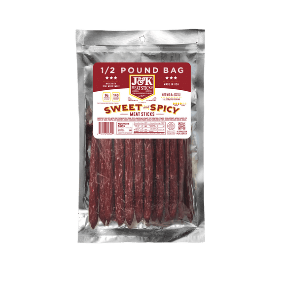 J&K Meat Sticks - Sweet & Spicy Flavor, 8 oz