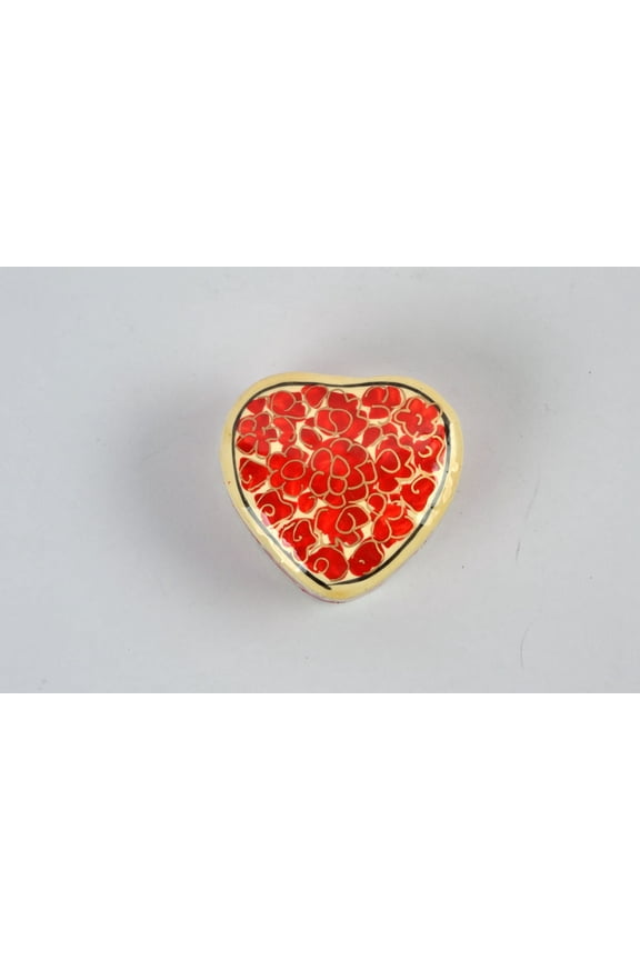 Heart Shaped Papier Mache Jewelry Box, 0.05 lb, Other, 1 Count