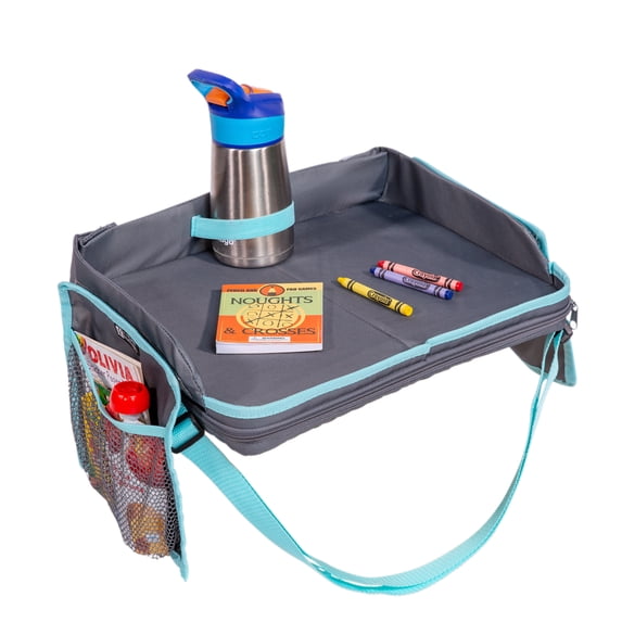 J.L. Childress 3-in-1 Kids Travel Tray & Tablet Holder, Car Seat Lap Tray Desk for Toddlers