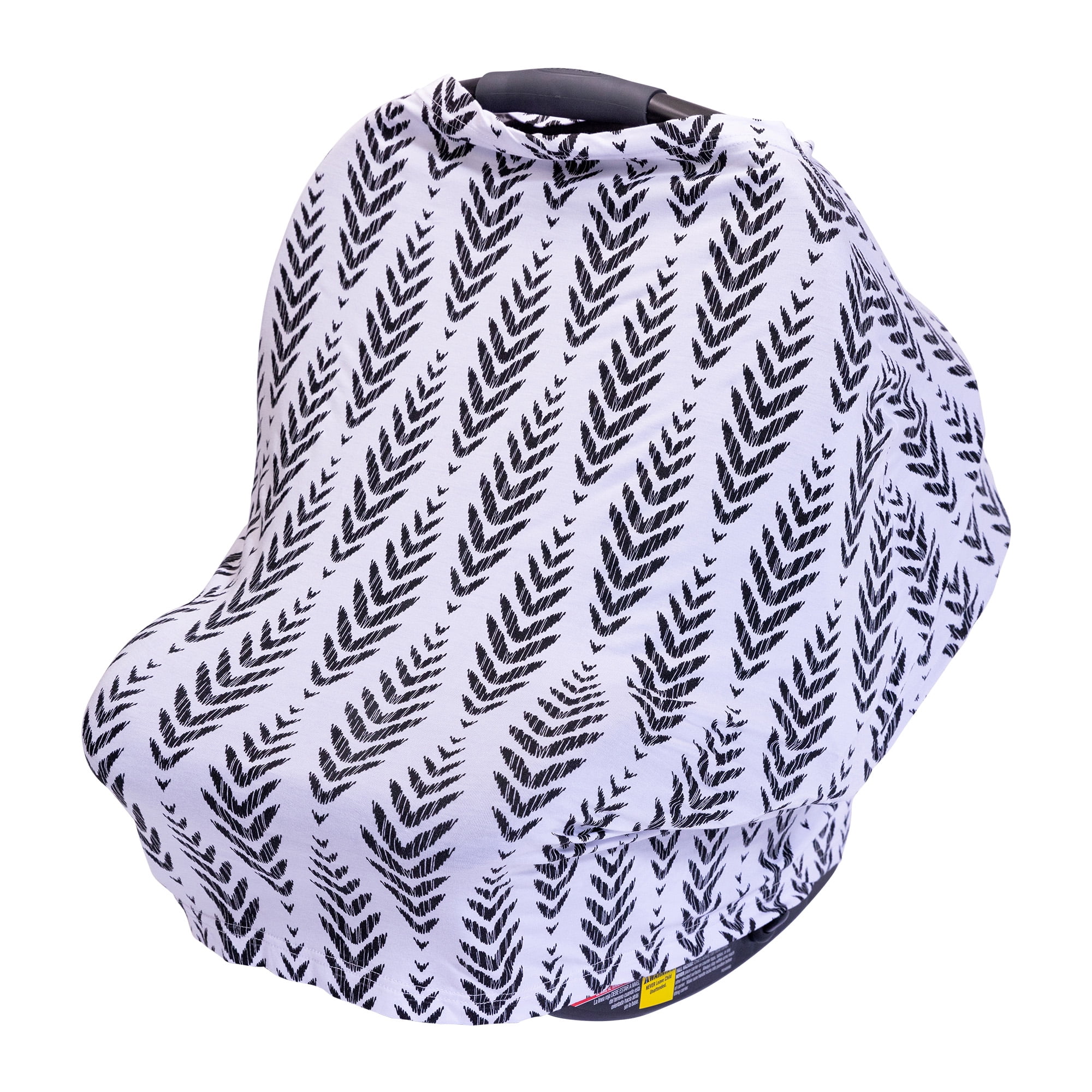J.L. Childress 4-in-1 Multi-Use Cover - Stretchy Car Seat Canopy and Privacy Cover, Breastfeeding Nursing Cover - Black Feathers