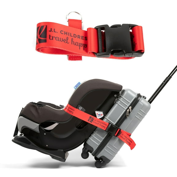 J.L. Childress Car Seat Luggage Strap Travel Belt Attaches Baby Car Seat to Suitcase