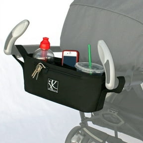 J.L. Childress Cargo 'N Drinks Parent Tray, Universal Stroller Organizer, Stroller Accessory with Cup Holders - Black