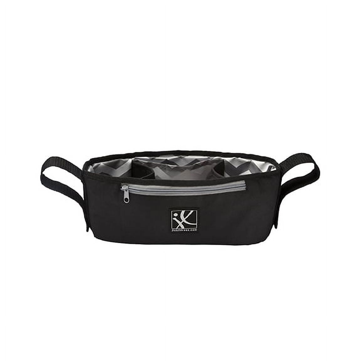 J.L. Childress Cargo 'N Drinks Universal Stroller Organizer - Stroller Accessory with Cup Holders - Grey Chevron