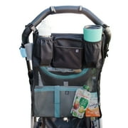 J.L. Childress Cups N Cargo Stroller Organizer - Universal Stroller Caddy with Mesh Storage, Fits UPPAbaby, Doona, Nuna, More - Black