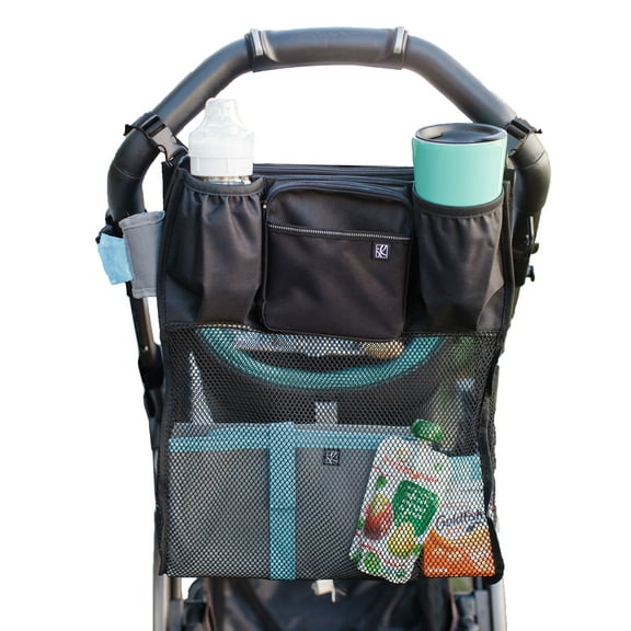 J.L. Childress Cups 'N Cargo Universal Stroller Organizer and Storage with Mesh Compartment, Black. Adult Use.