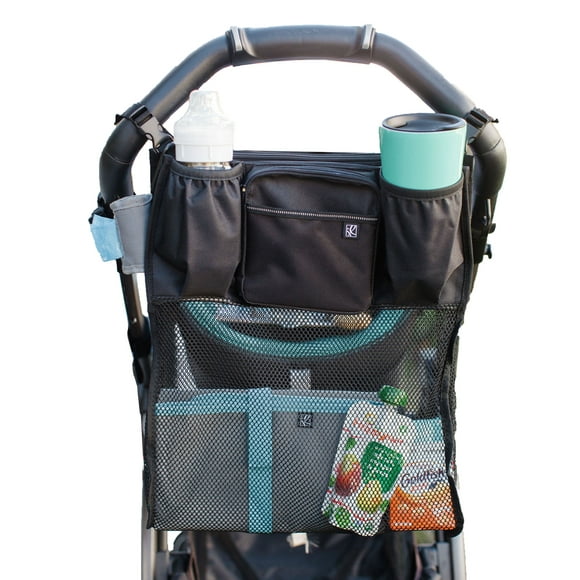 J.L. Childress Cups 'N Cargo Universal Stroller Organizer and Storage with Mesh Compartment, Black. Adult Use.