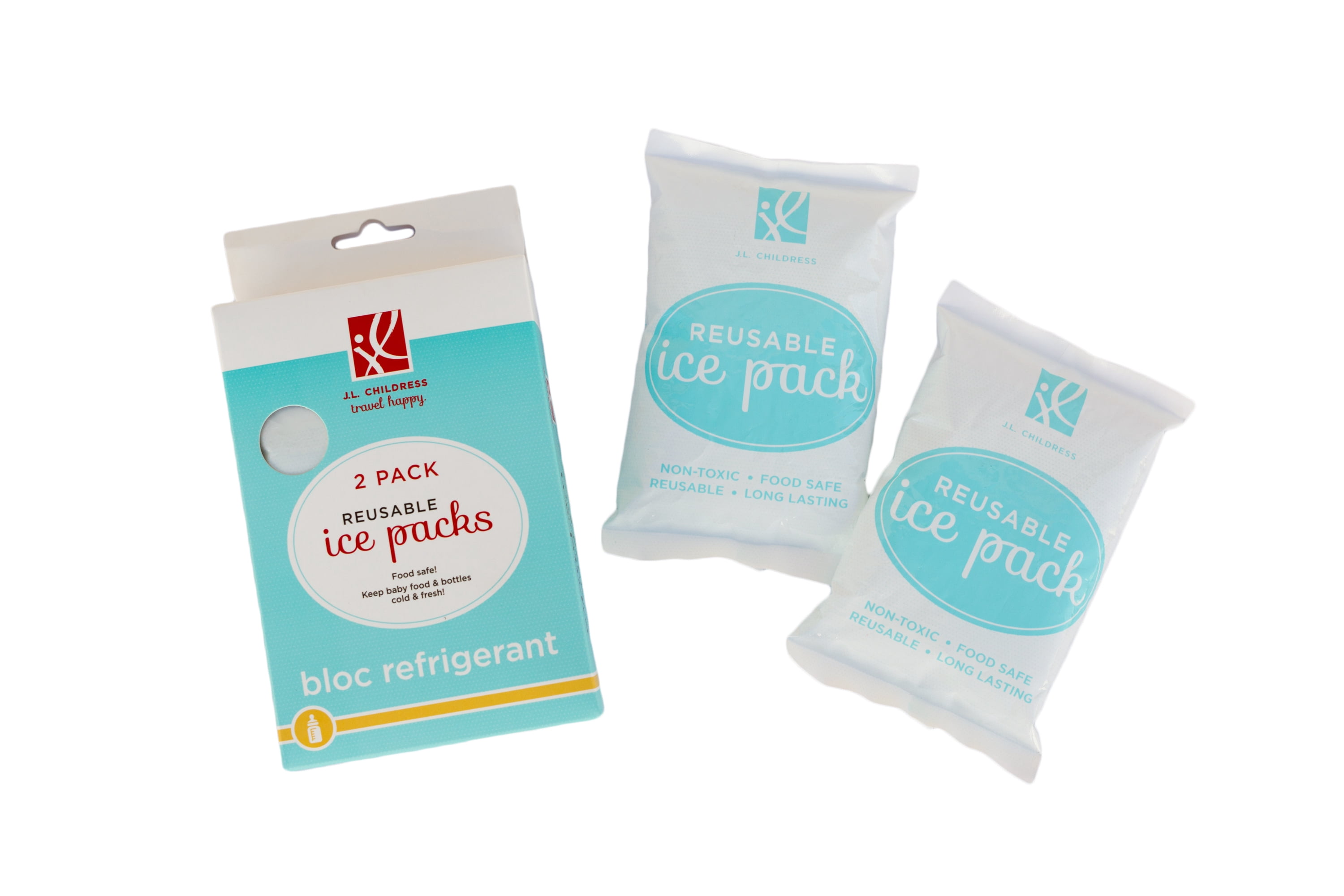J.L. Childress Reusable Ice Packs - Breast Milk Ice Packs for Cooler & Lunch Boxes, 2 Pack