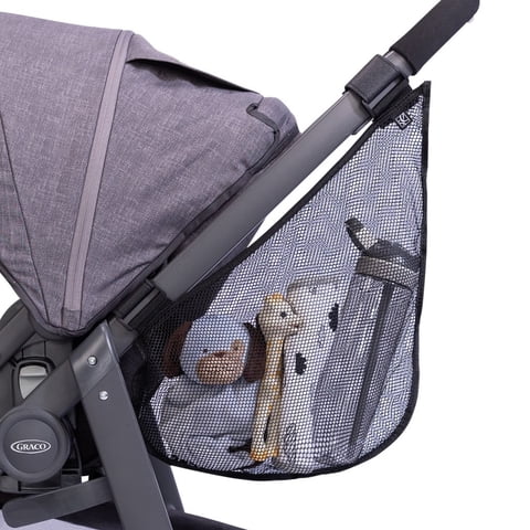 J.L. Childress Side Sling Cargo Net - Stroller Organizer Accessory, Mesh Storage Bag, Universal Fit - Black