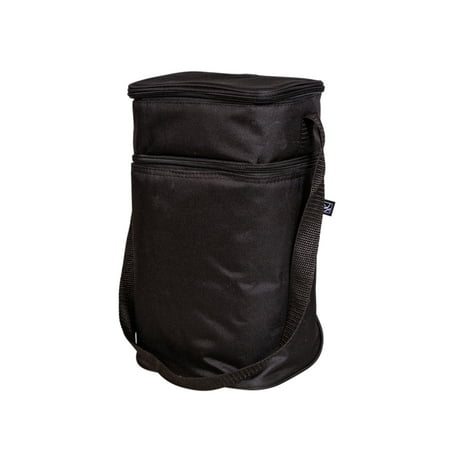 J.L. Childress Six Bottle Breast Milk Cooler Travel Bag - Insulated Baby Bottle Storage Bag, Includes Ice Pack - Black