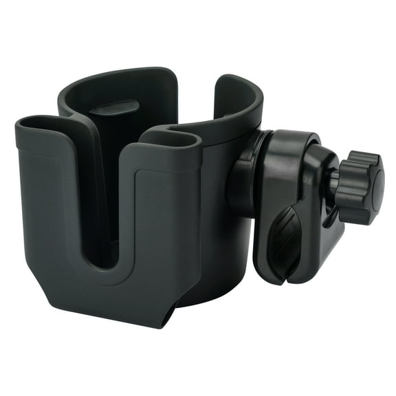 J.L. Childress Stroller Cup & Phone Holder - Universal for Baby Strollers & Wagons, Bikes, Wheelchairs & More - Black