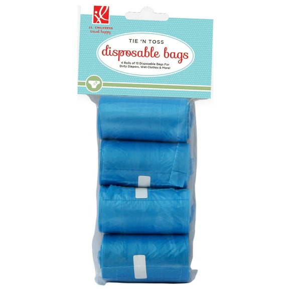 J.L. Childress Tie N' Toss Disposable Diaper Bag Sacks for Baby Diapers &  Pet Waste, 60 Count. Fresh Scent.