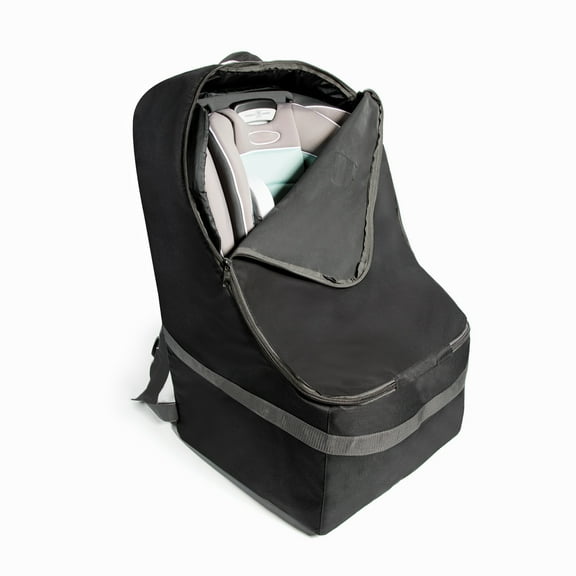 J.L. Childress Ultimate Padded Backpack Car Seat Travel Bag and Carrier, Black/Grey