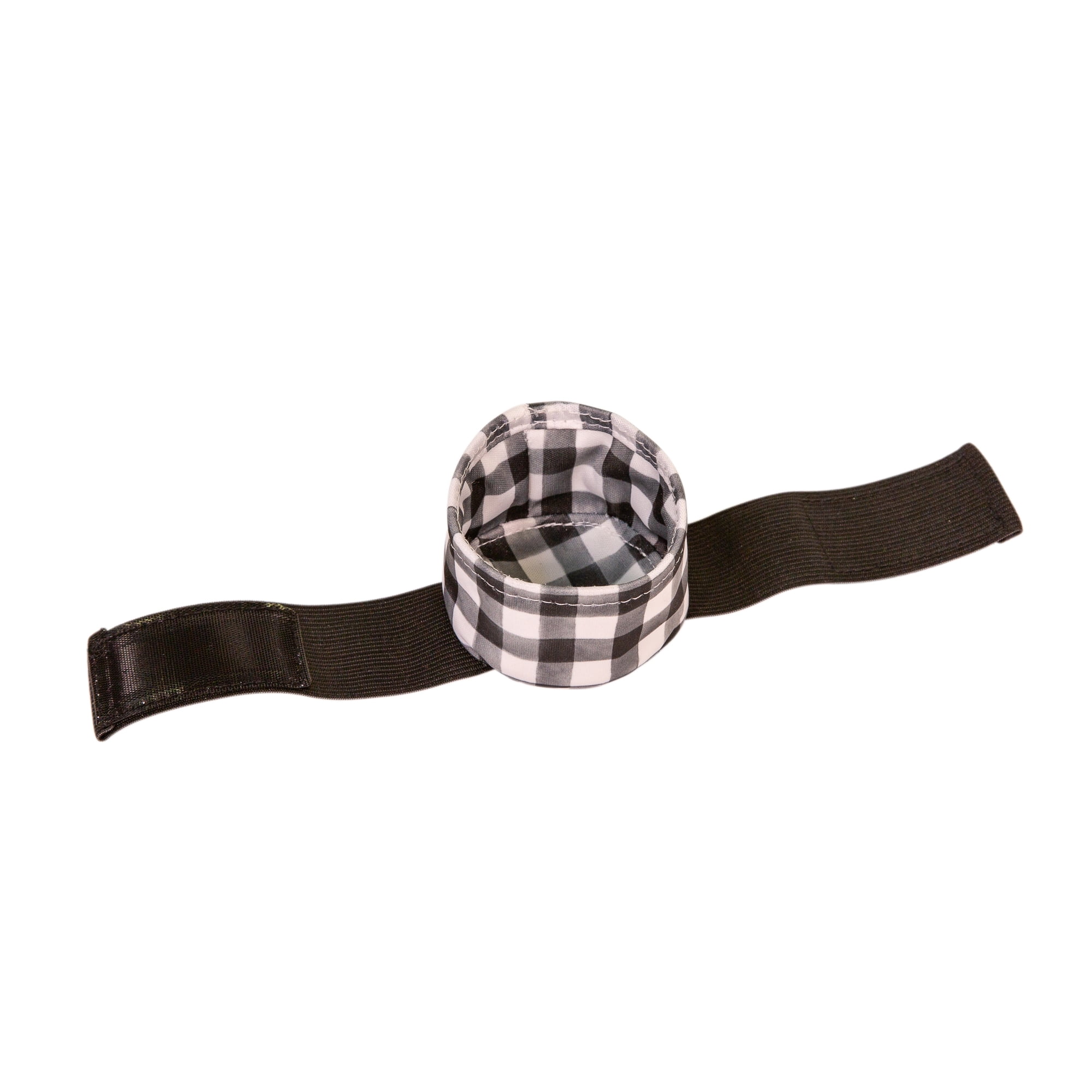 J.L. Childress Wearabowl Snack Cup.  9 months and up. Black/White Checkered.