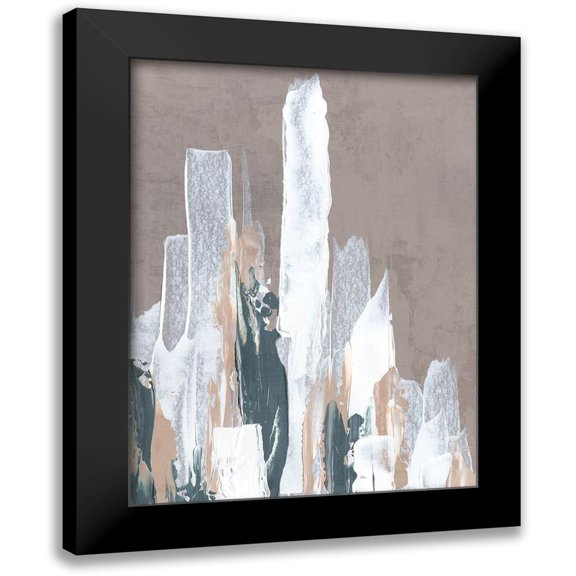 J:L Design 12x14 Black Modern Framed Museum Art Print Titled - Shape of Form II