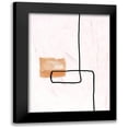 thumbnail image 1 of J:L Design 12x14 Black Modern Framed Museum Art Print Titled - Textured Line Gold II, 1 of 5
