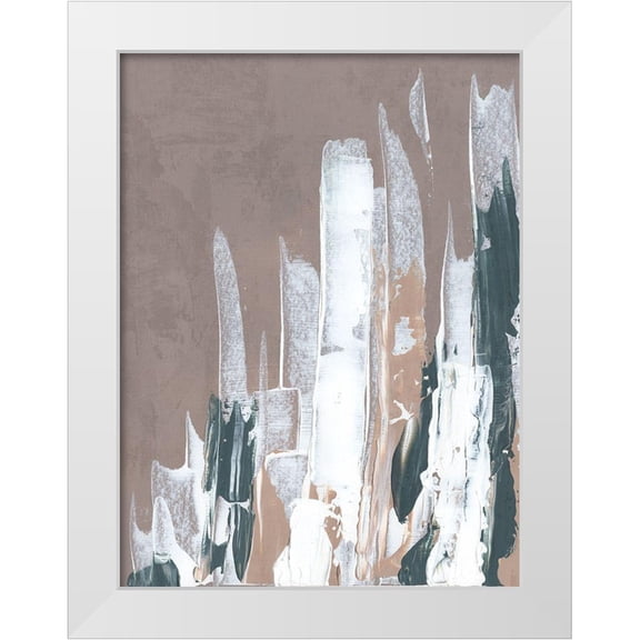 J:L Design 12x14 White Modern Wood Framed Museum Art Print Titled - Shape of Form I