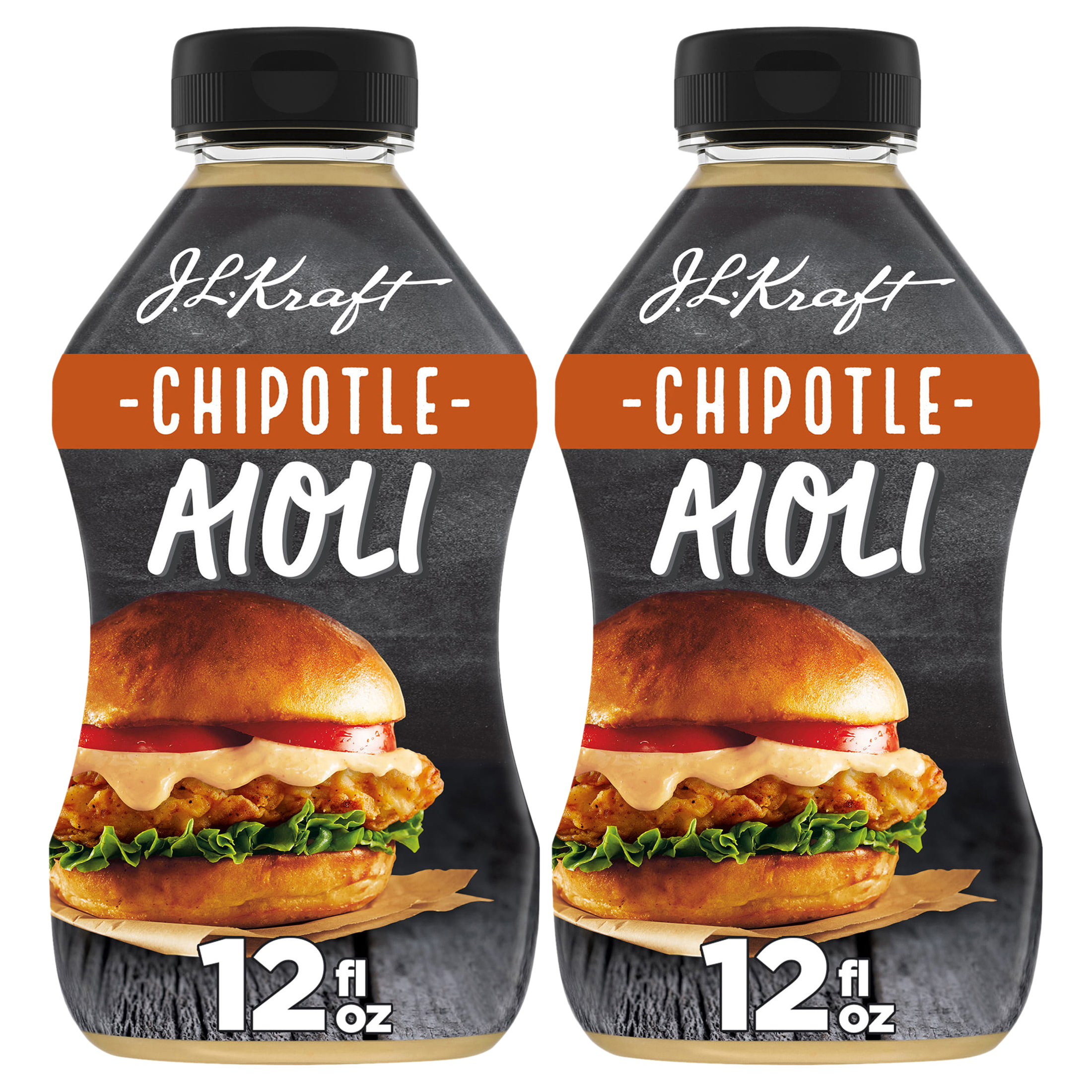 (2 pack) J.L. Kraft Chipotle Aioli Dip & Spread, 12 fl oz Bottle