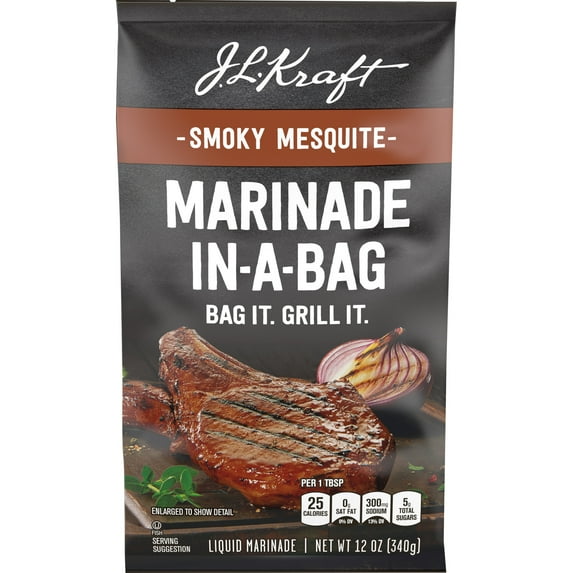 J.L. Kraft Marinade-In-A-Bag Smoky Mesquite Liquid Marinade, 12 oz Bag