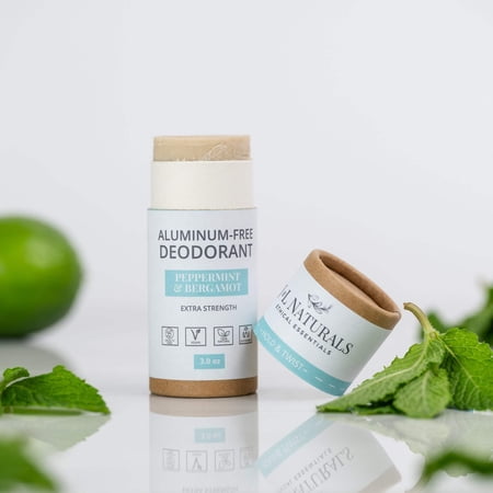J&L Naturals Aluminum-Free Deodorant - Peppermint & Bergamot - Vegan, Sustainable, Natural, Cruelty Free - 3.0oz